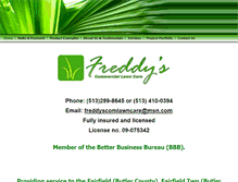 Tablet Screenshot of freddyslawncare.com